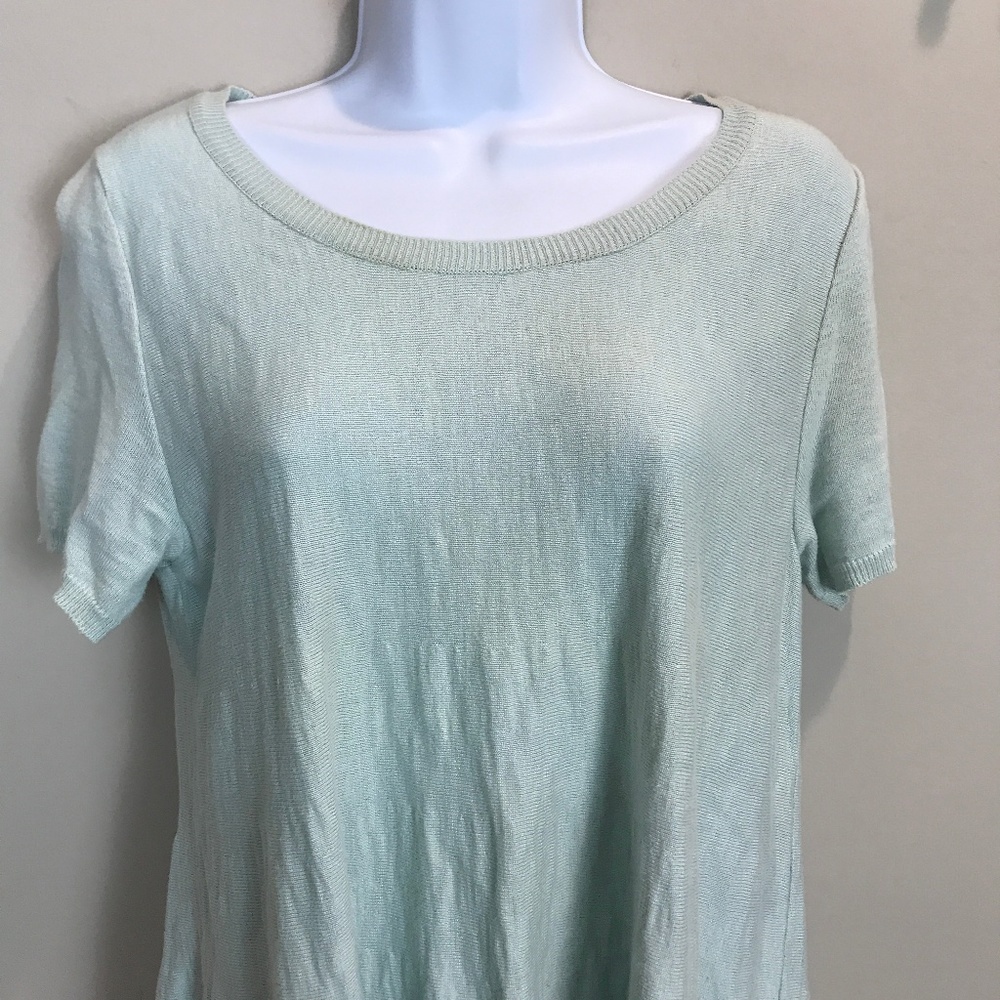 MOTH short slv button back sweater Sz S